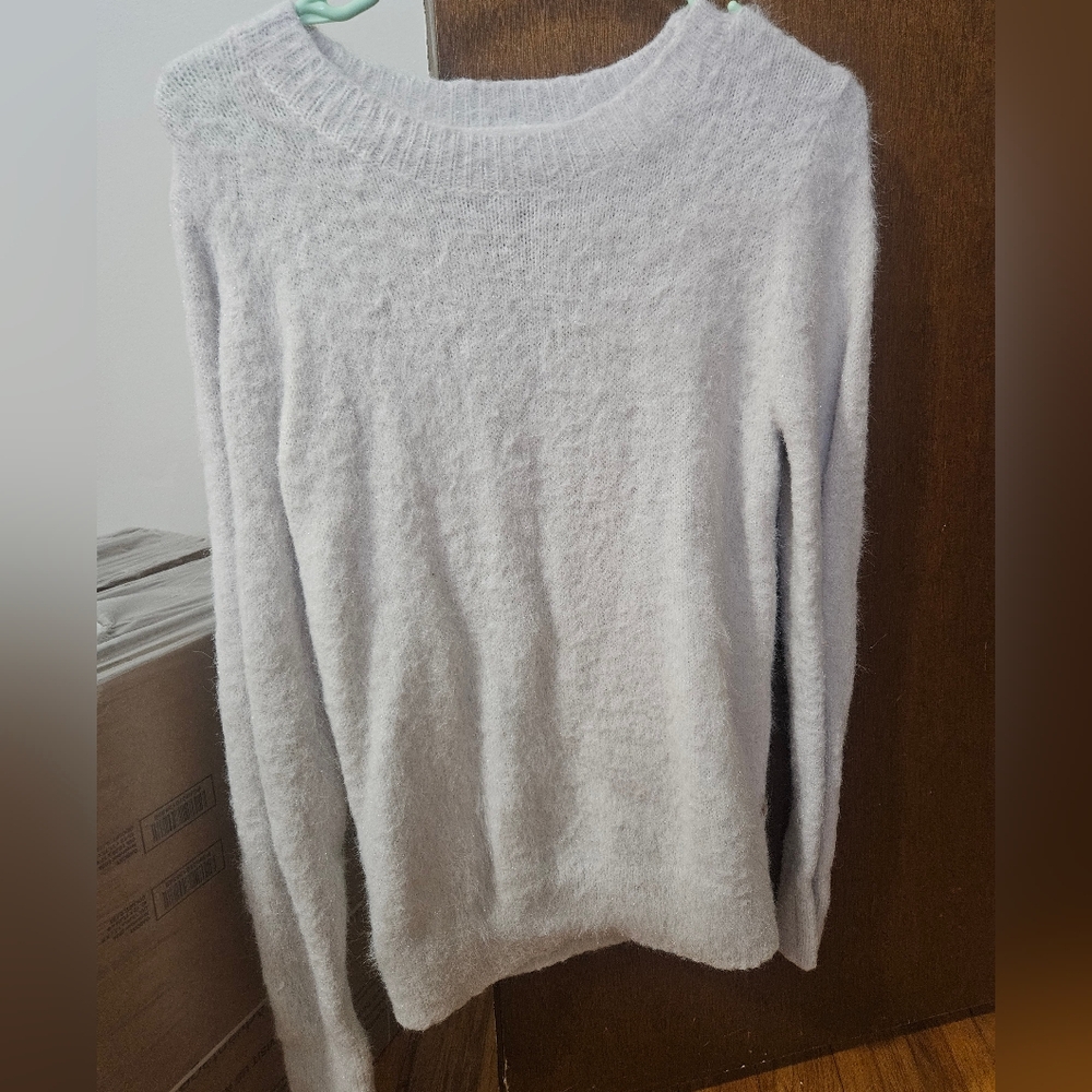 a New Day Cozy Fuzzy White Sweater Size Small
